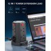 Tower Extension Lead with USB Slots 3M, (13A 3250W) 4 USB Ports and 8 Way Extension Tower, Surge Protection Extension Lead with 4 Independent Control Switch, Extension Cable for Home, Office, Kitchen