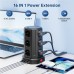 Torre Regletas Enchufes con Cable 5M, Regleta USB 12 Tomas de AC Corrientes y 4 USB, 3680W/16A, Regreltas Vertical con Interruptor para Mesa, Oficia, Casa 