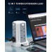 Tower Extension Lead with USB Slots 3M, (13A 3250W) 4 USB Ports and 8 Way Extension Tower, Surge Protection Extension Lead with 4 Independent Control Switch, Extension Cable for Home, Office, Kitchen