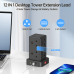 Tower Extension Lead with 4 USB Slots, 8 Way Multi Plug Extension Tower with Surge Protection Extension Cord Switch [13A 3250W], 2M Extension Cable Power Strip for Home, Office, Bedroom.