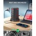 Tower Extension Lead with USB Slots 3M, (13A 3250W) 4 USB Ports and 8 Way Extension Tower, Surge Protection Extension Lead with 4 Independent Control Switch, Extension Cable for Home, Office, Kitchen