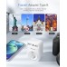 Travel Adaptor USA Adapter America Germany Plug 2USB 1USB C (3A), 4-in-1 Socket Adapter Travel Plug Power Adapter for USA Canada Thailand Mexico Wall Charger Charging Station USA Adapter Socket