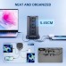 Torre Regletas Enchufes con Cable 5M, Regleta USB 12 Tomas de AC Corrientes y 4 USB, 3680W/16A, Regreltas Vertical con Interruptor para Mesa, Oficia, Casa 