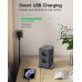 Multiple socket outlet with switch, Sameriver 8 compartment multiple socket strip with 4 USB, multiple plug surge protection, 2M extension cable socket tower for home, office