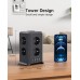 Multiple socket outlet with switch, Sameriver 8 compartment multiple socket strip with 4 USB, multiple plug surge protection, 2M extension cable socket tower for home, office