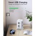 Multiple socket outlet with switch, Sameriver 8 compartment multiple socket strip with 4 USB, multiple plug surge protection, 2M extension cable socket tower for home, office