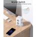 Multiple socket outlet with switch, Sameriver 8 compartment multiple socket strip with 4 USB, multiple plug surge protection, 2M extension cable socket tower for home, office