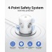 Power Strip with Light, 4-Way Multiple Socket with 3 USB Power Strip, Surge Protection, Multiple Plug, Cube, 3 Lighting Modes, 2 m Extension Cable, Socket Tower for Home, Office, 16 A Power Strip with Light, 4-Way Multiple Socket with 3 USB Power Strip, Surge Protection, Multiple Plug, Cube, 3 Lighting Modes, 2 m Extension Cable, Socket Tower for Home, Office, 16 A